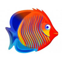 DEC TROPICAL FISH ROS/BLUE CM. 35x40x20 (H)