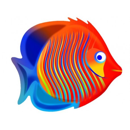 DEC PESCE TROPICALE GIA/BLU CM. 35x40x20 (H)