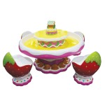 TAVOLO FRAGOLA CON 4 SEDIE DIM CM. 129 X 129 X 100 (H) INCLUSI KG.40 SABBIA CINETICA