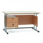 CATTEDRA BICOLONNA CON DOPPIA CASSETTIERA CM 140 X 70 X 76 (H)